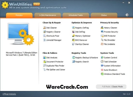 WinUtilities Professional Edition Crack