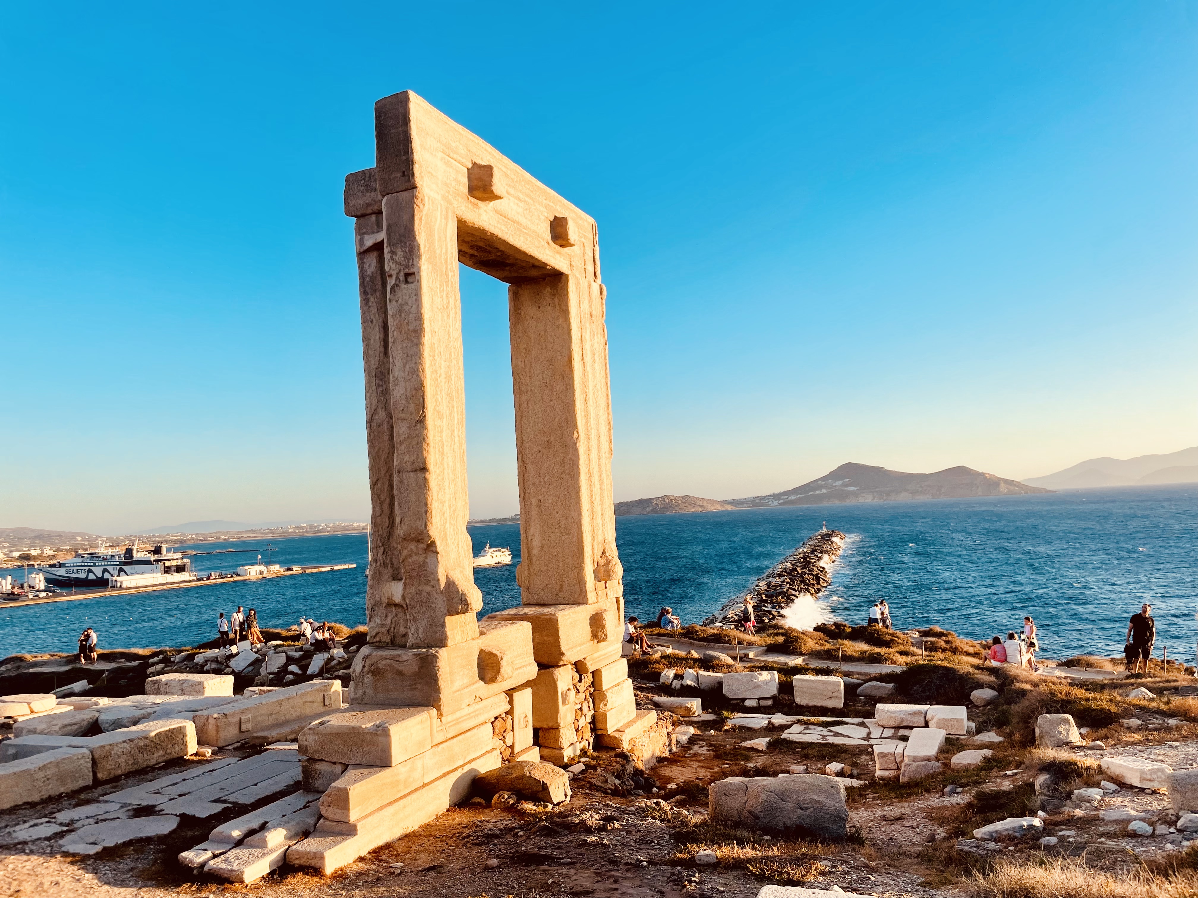 The Portara of Naxos, Greece at sunset