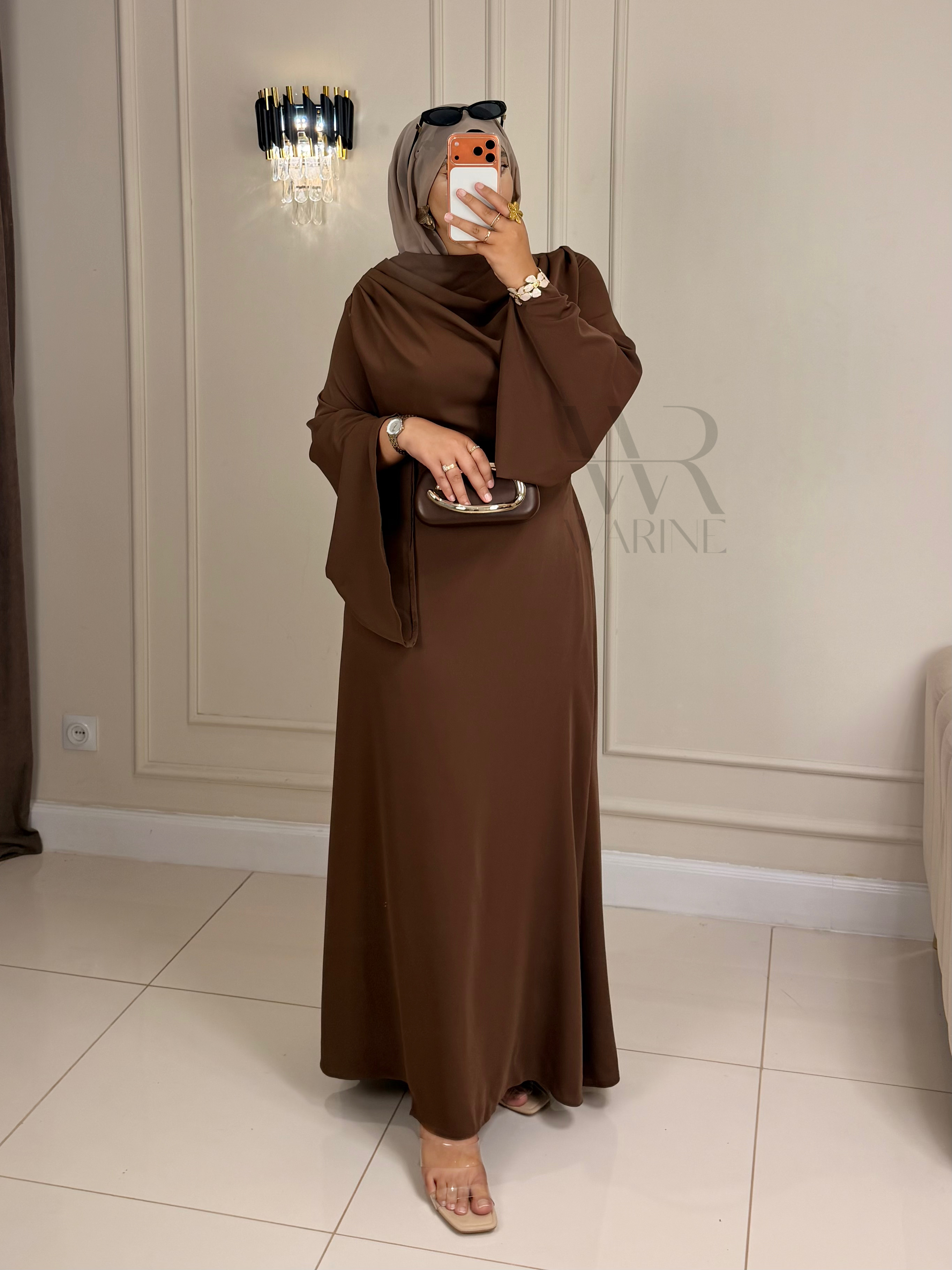 Robe Aseel — Marron chaud