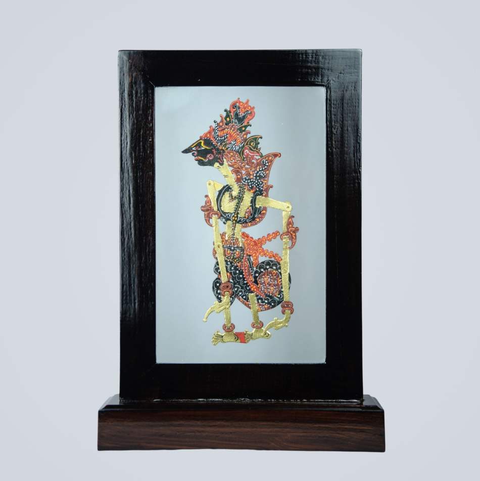 Wayang Kulit Bingkai Kaca asli Solo, Jawa | WarmaStore Souvenir Indonesia