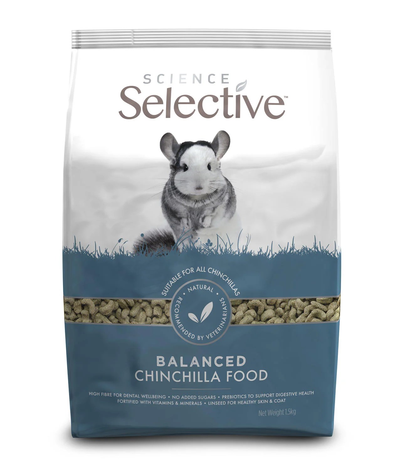 Karma dla szynszyli 1,5 kg Science Selective Chinchilla – opakowanie produktu