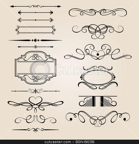 Vector Set Border Design Eleme