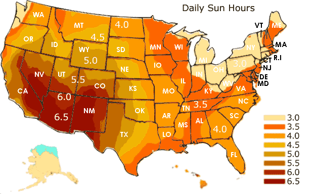 Are Solar Panels Worth It Arizona 2024 Complete Guide Peak Sun Hours Map 