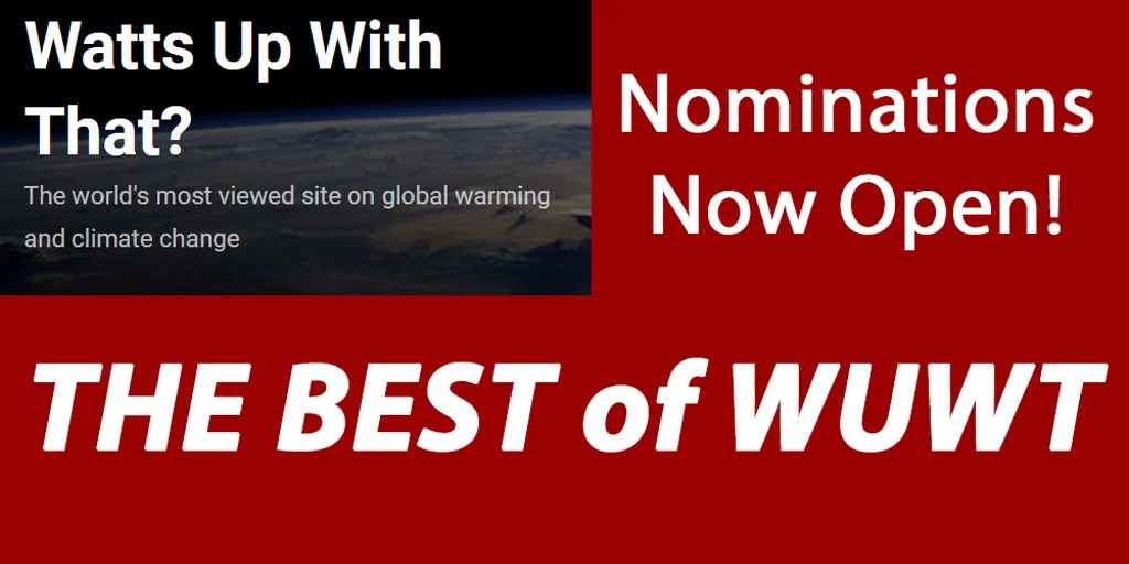 The Best of WUWT — Nominations Now Open • Watts Up With That? - Vimarsana News