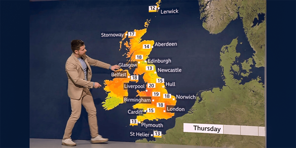 BBC weather map row heats up over confusing colours - Vimarsana News