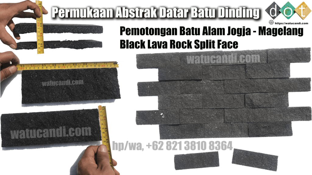 Split Face Lava Rock Java Black Batu Candi Rta watucandi.com Batu Belah Permukaan Pasir Hitam.