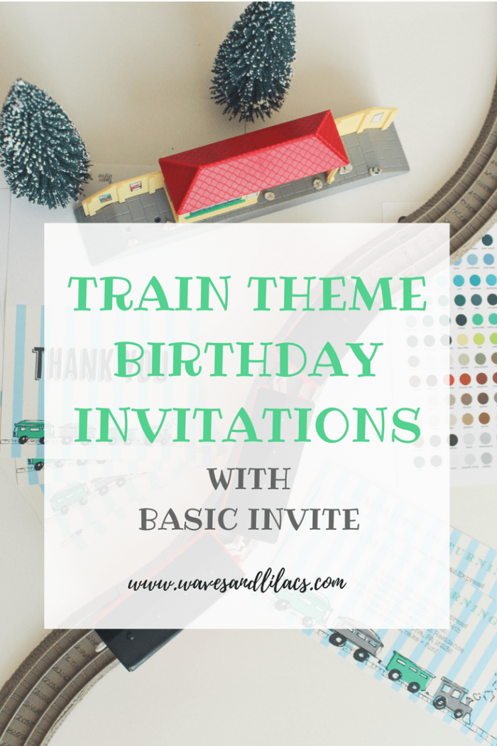 Train Theme invitations with basic INVITE for a toddler birthday party