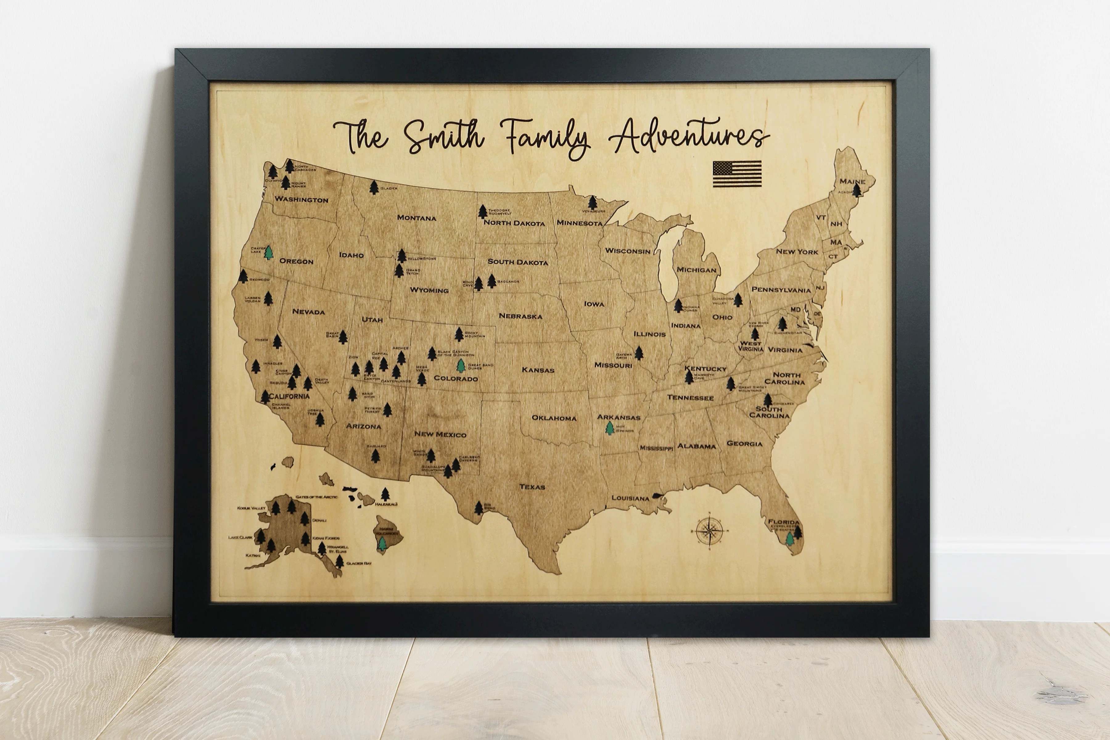 National Parks Travel Map Waypoint Maps 