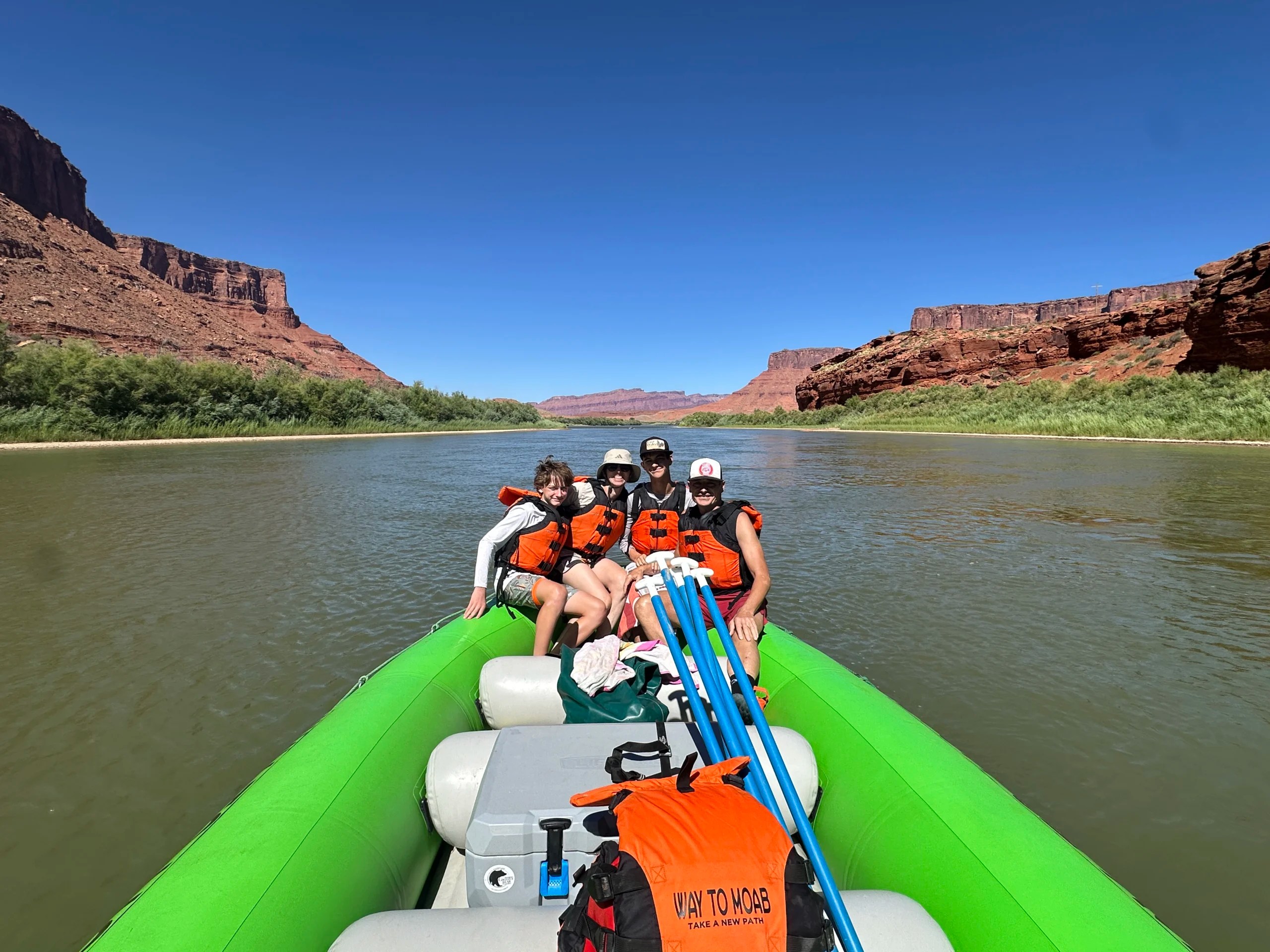 Family on a raft