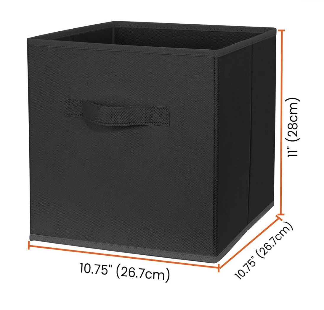 Storage Cubes, 11 Inch Clothes Storage Bins for Shelves Closet (10 Pack), Fabric Collapsible Storage Bins with Dual Handles, Cubby Storage