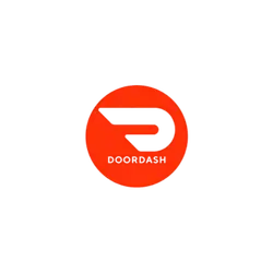 DoorDash logo — delivery platform with revenue reconciliation supported by TRIS restaurant accounting