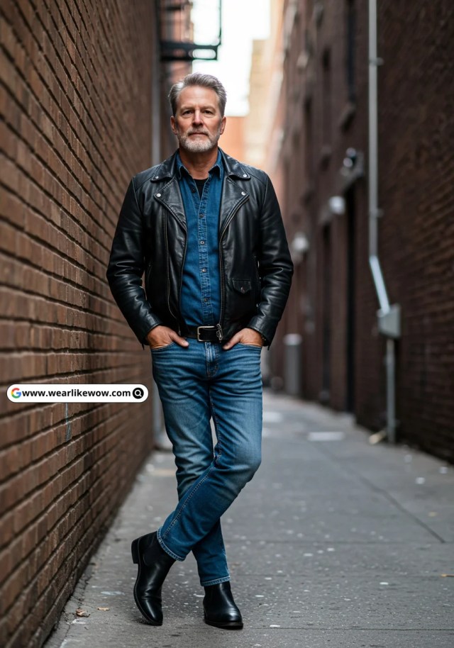 Denim Jeans Outfit for Men Over 50