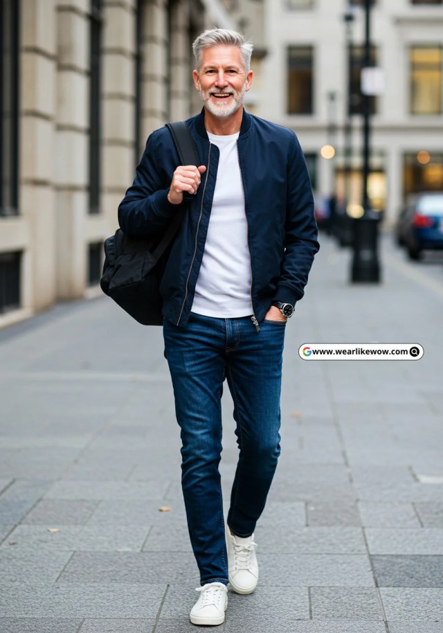 Denim Jeans Outfit for Men Over 50 11
