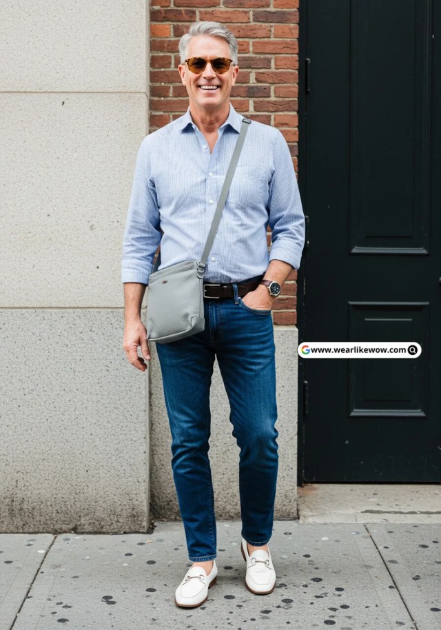 Denim Jeans Outfit for Men Over 50 14