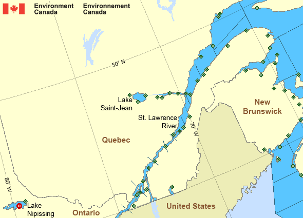 Donnacona To Beauport St Lawrence River Environment Canada StLawrence Stations E 