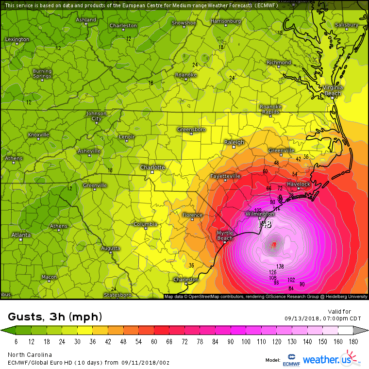ECMWF landfall