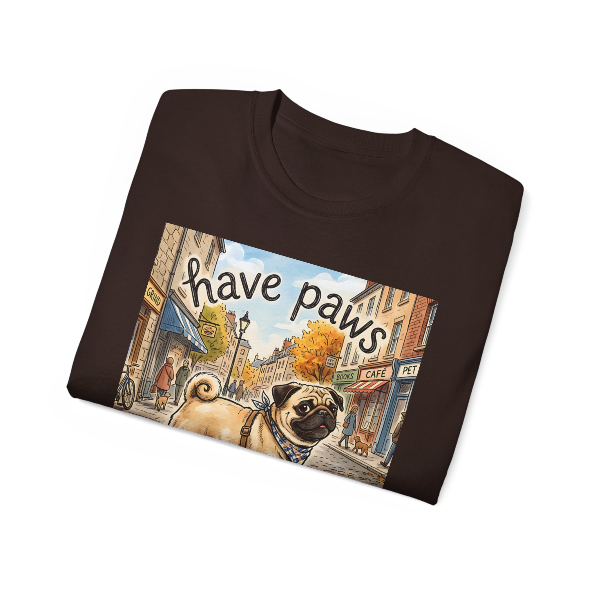 MEN's --  Pug 'Have Paws Will Travel' T-Shirt