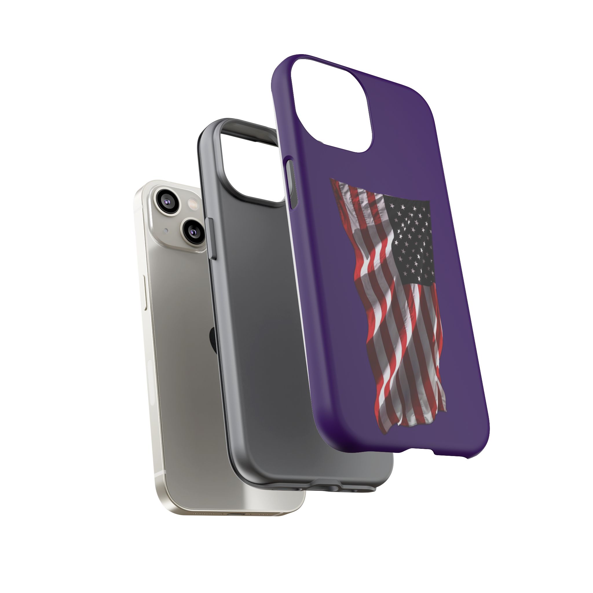 Waving American Flag  phone case-PURPLE
