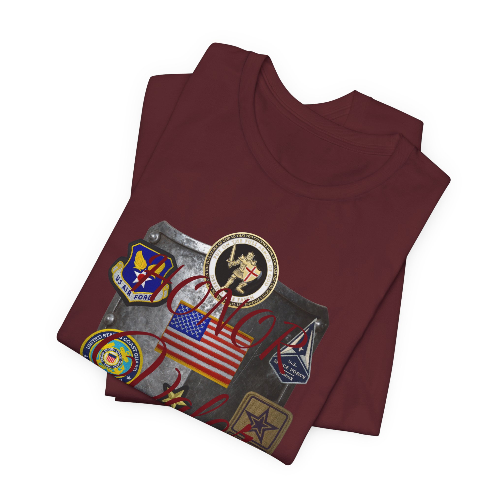 Military Patch and sheild T-Shirt — Vintage