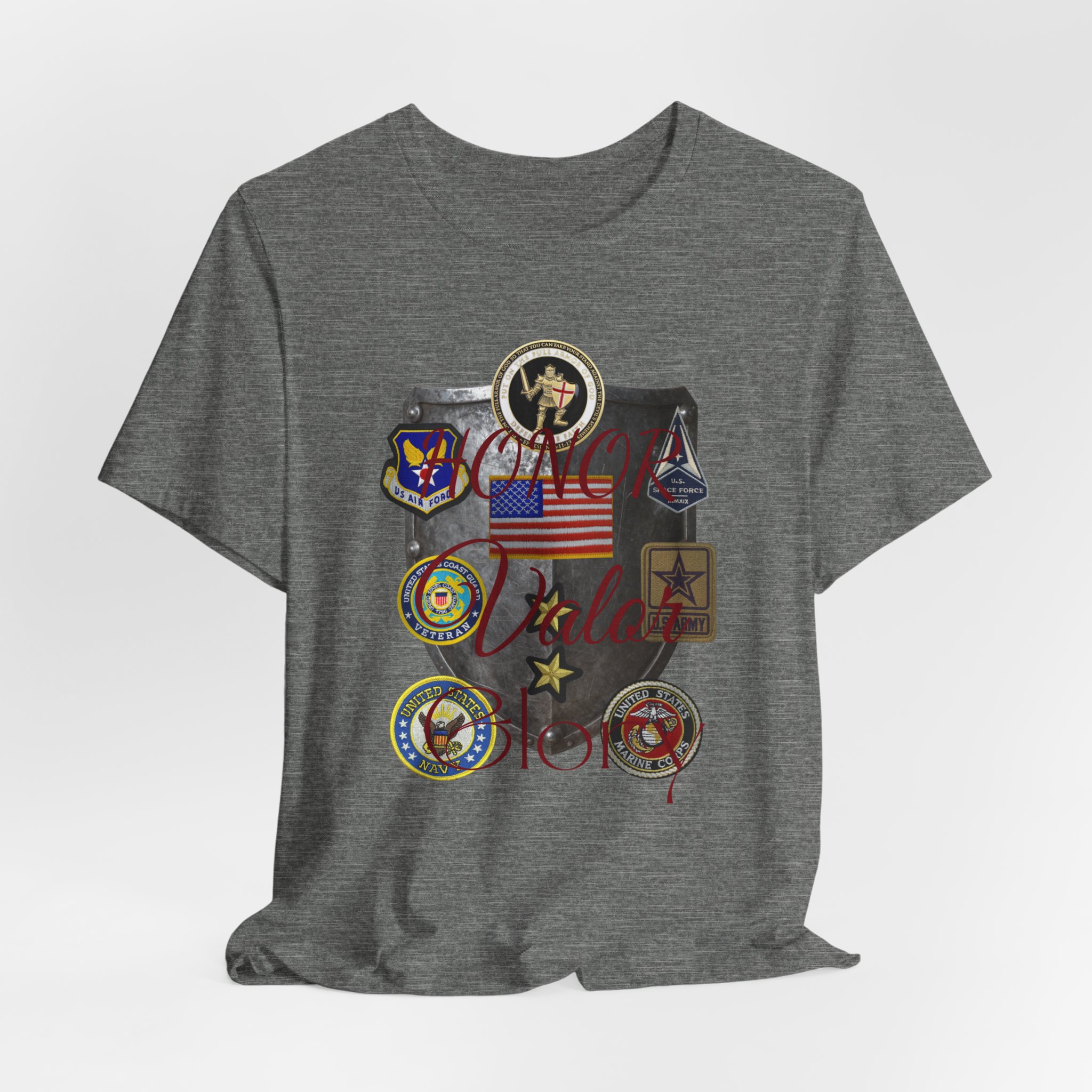 Military Patch and sheild T-Shirt — Vintage