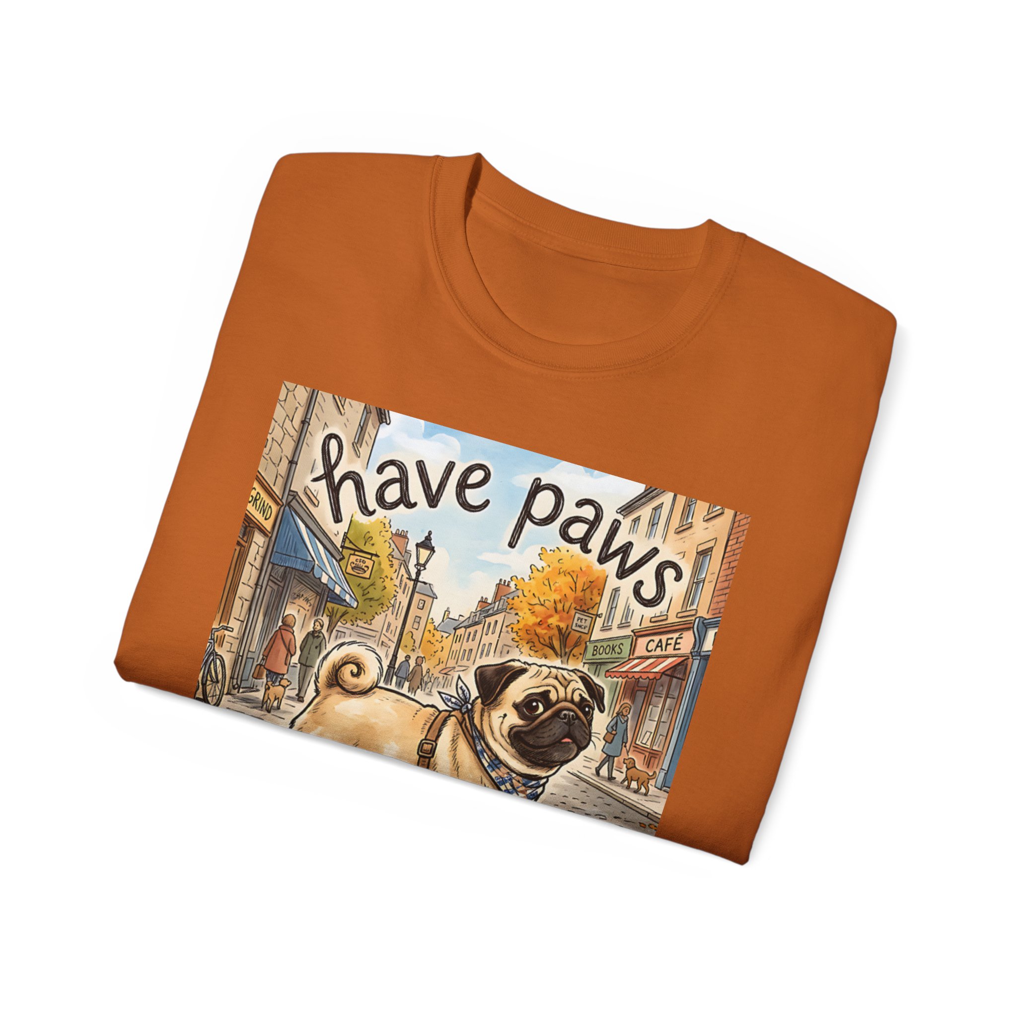 WOMENS - Pug Travel Tee — "Have Paws, Will Travel" Dog Lover T‑Shirt