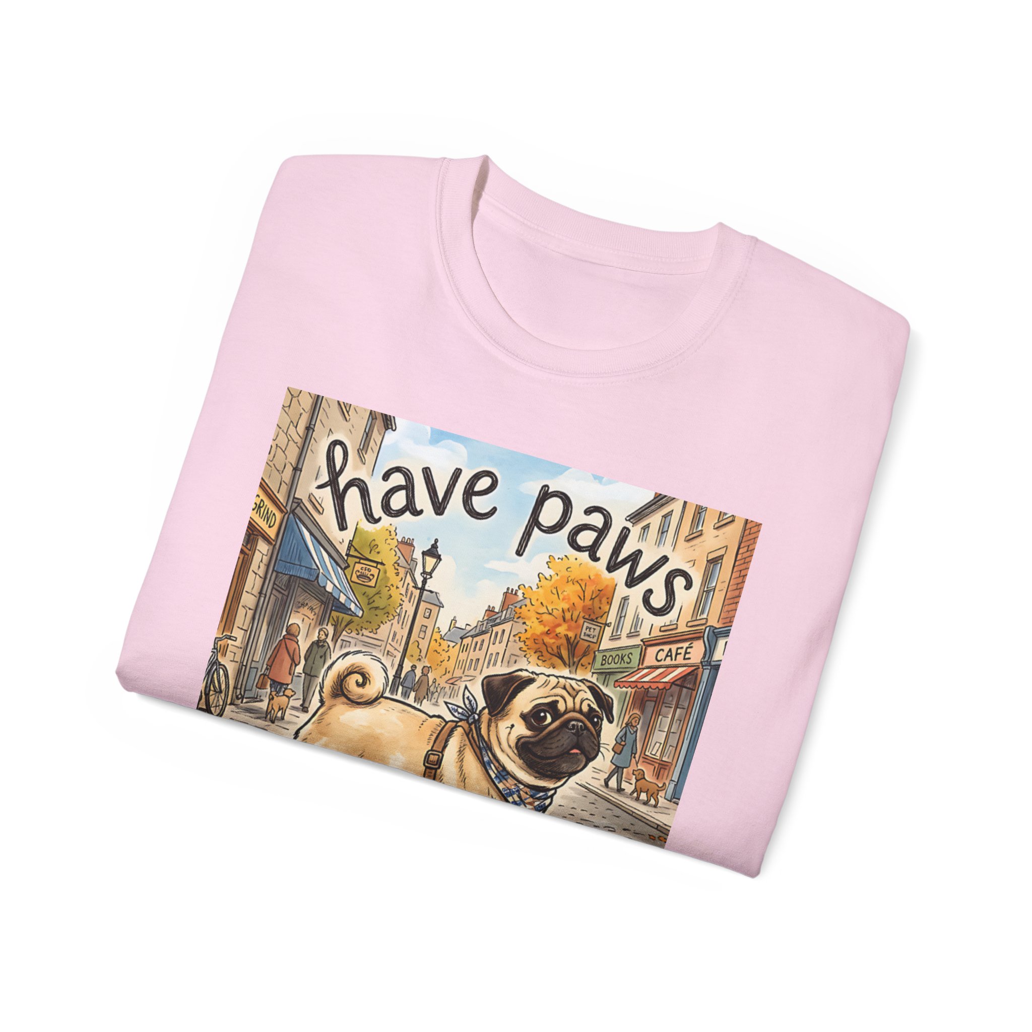 WOMENS - Pug Travel Tee — "Have Paws, Will Travel" Dog Lover T‑Shirt