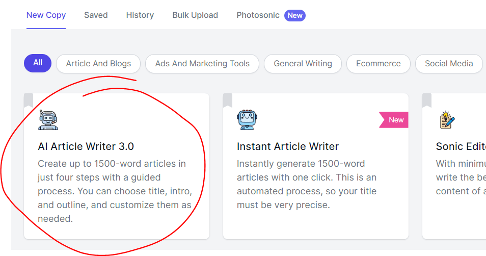 How To Use AI Article Writer Using Writesonic (Step-By-Step Guide with Images)
