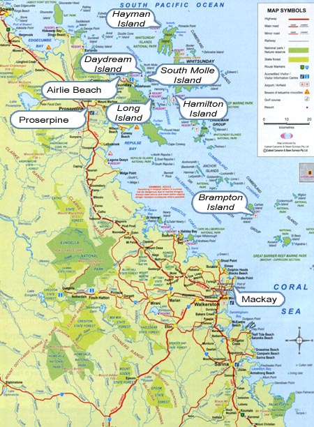 Whitsundays Map Information QLD Travel Everything.