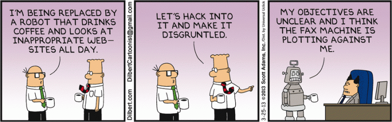 Mind Reader Coworker Dilbert Viewer - Dark Background Collection - 8K Quality