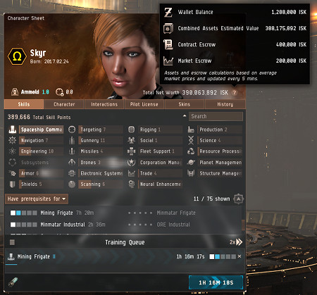 how does eve calculate total net worth
