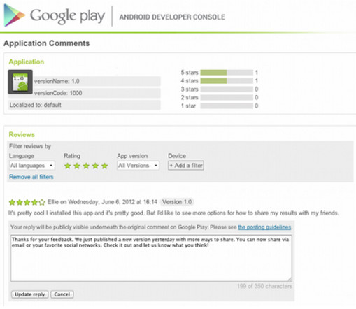Desarrolladores de Android ya pueden responder comentarios en sus apps de Google Play