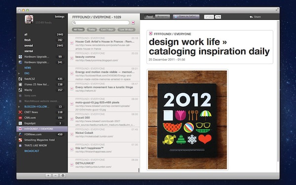 Cappuccino, un genial lector de feeds RSS gratuito para Mac