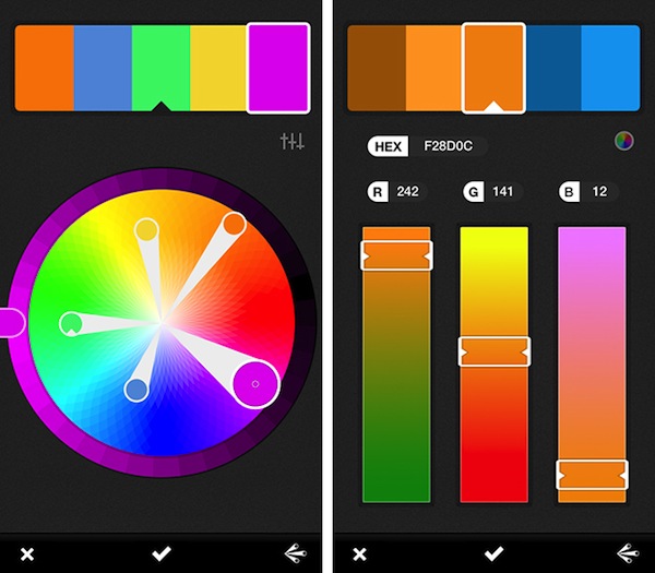 Kuler, la nueva de aplicación de Adobe para iOS que te permite hacer paletas de colores
