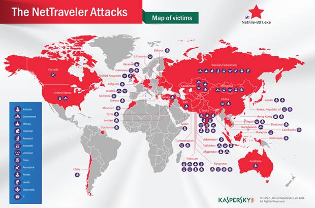 Se descubre la operación ‘NetTraveler’, operación de ciberespionaje que ataca a a gobiernos e institutos de investigación