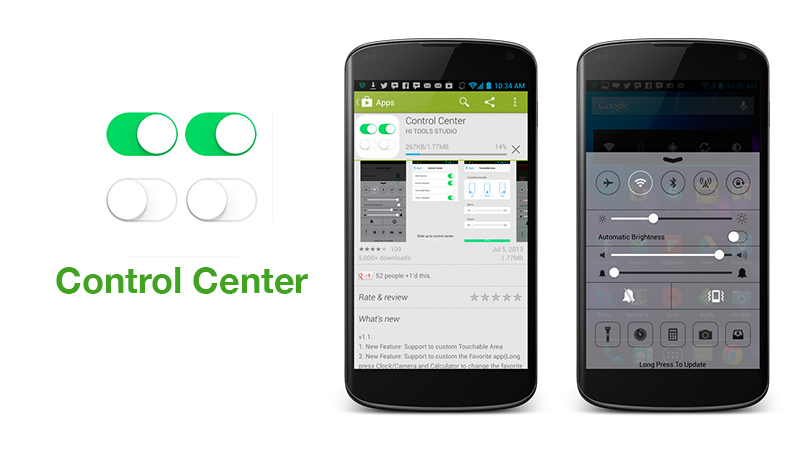 Instalar el nuevo Centro de control de iOS 7 en Android con Control Center