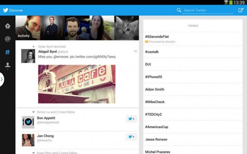 Twitter lanza versión optimizada para tabletas con Android pero únicamente para la Samsung Galaxy Tab 10.1