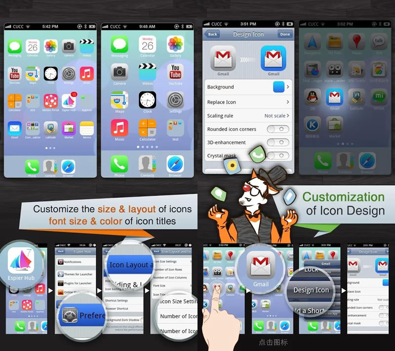 Obtén la apariencia de iOS 7 en Android con Espier Launcher iOS7