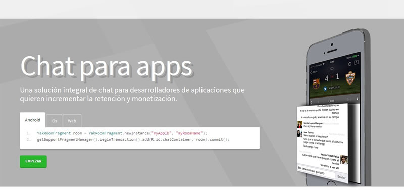 Yakmob, un chat que puedes integrar en tus apps ¡Gratis!