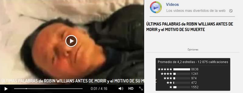 Supuesto video de las últimas palabras de Robin Williams en Facebook es una estafa ¡Cuidado!