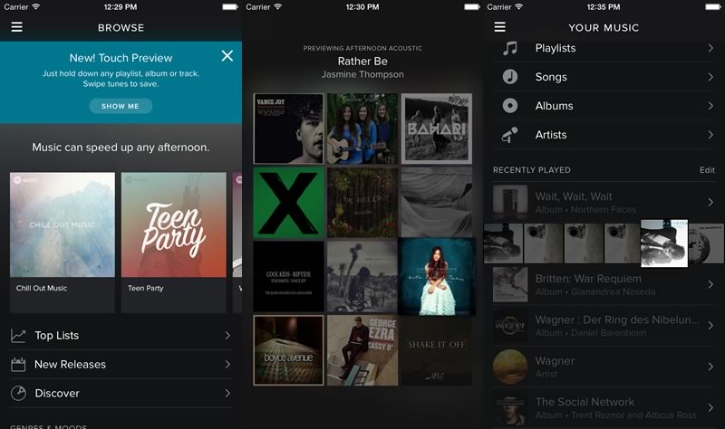 Spotify lanza Touch Preview para ayudarte a seleccionar canciones