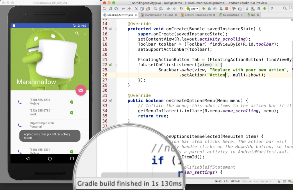 Crea apps al doble de rápido con Android Studio 2.0