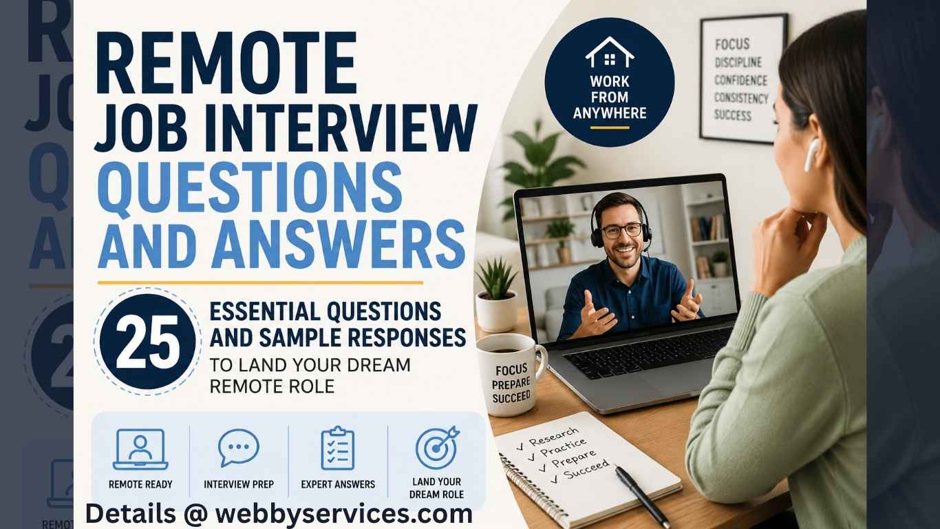 Remote Job Interview Questions and Answers: 25 Essential Questions and Sample Responses to Land Your Dream Remote Role