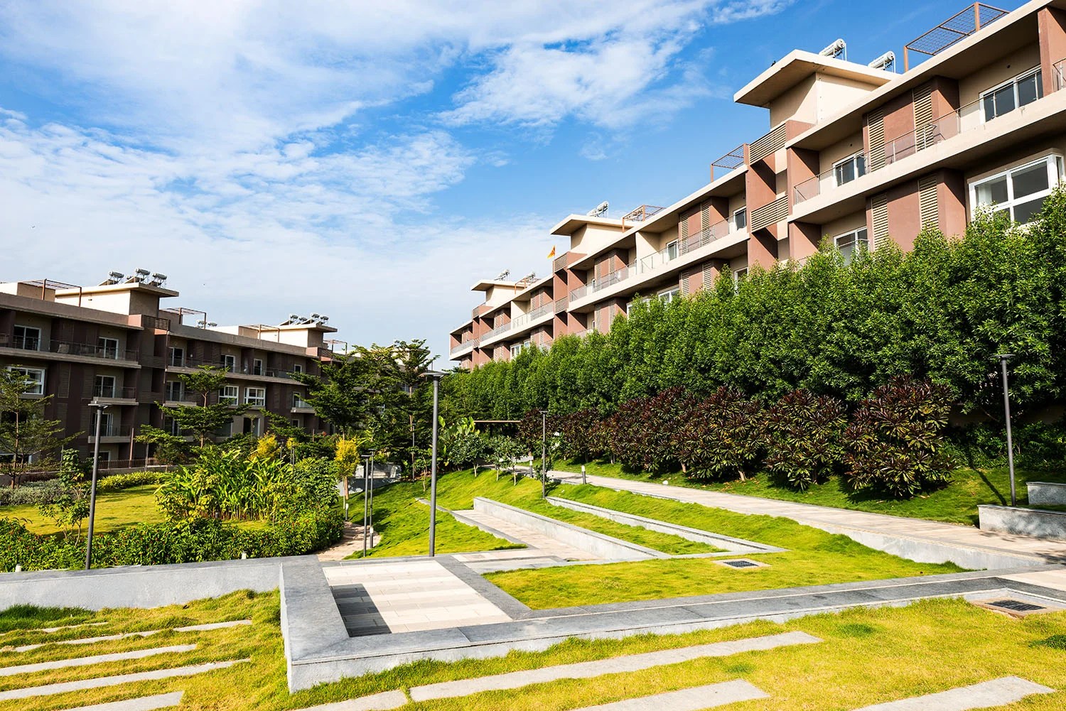 Drone shot of real estate property in Pune captured during a professional property video shoot.