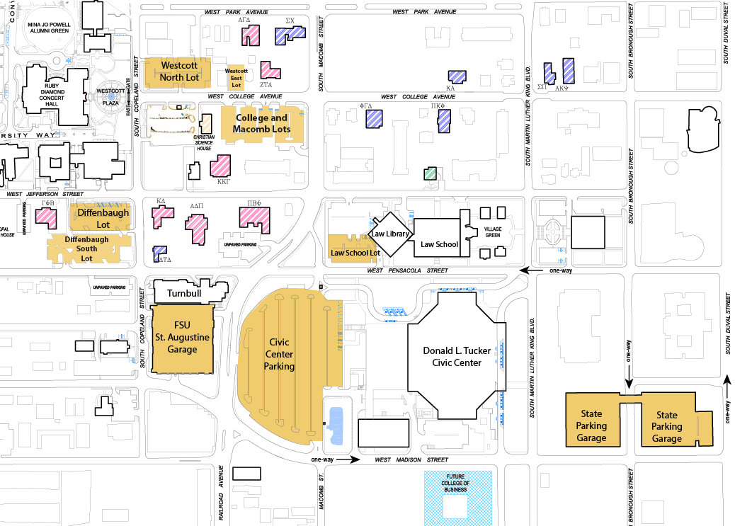 University Of Florida Parking Map Florida State University Campus Map 