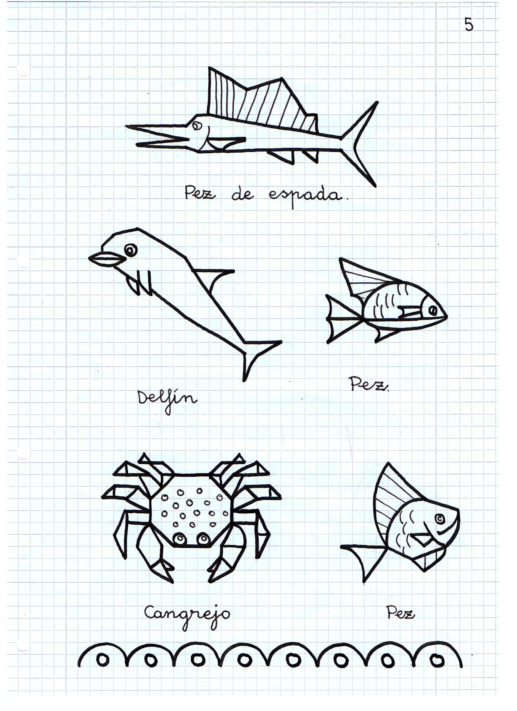 Dibujos en cuadrícula de animales Web del maestro