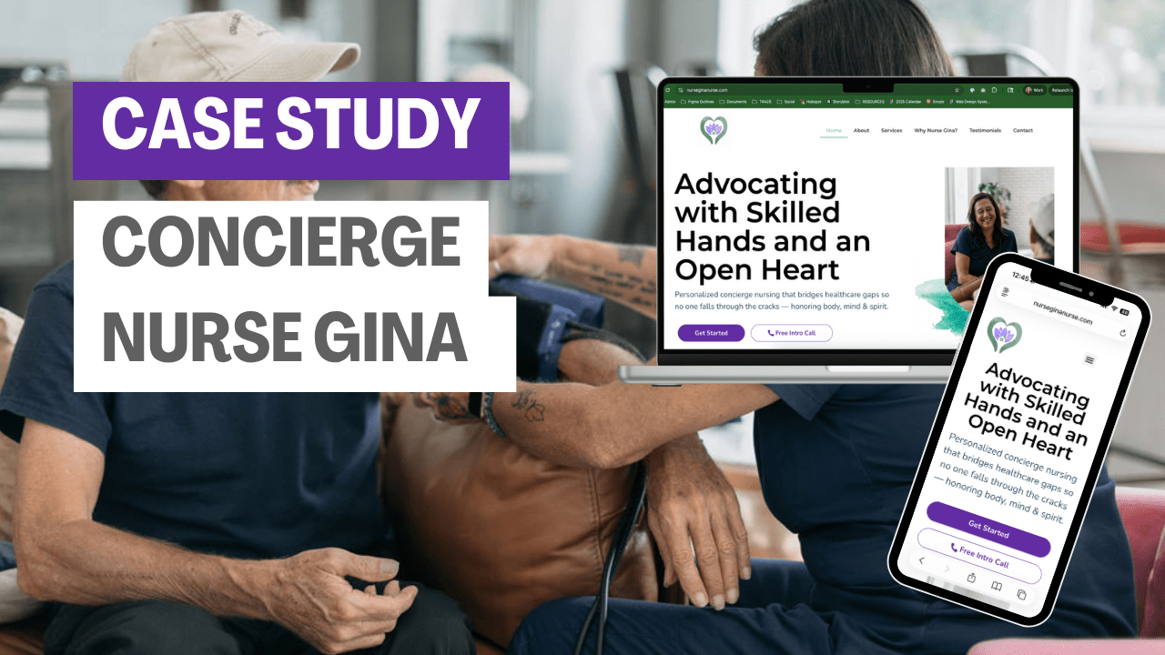 WebDesignToo Case Study - Concierge Nurse Gina