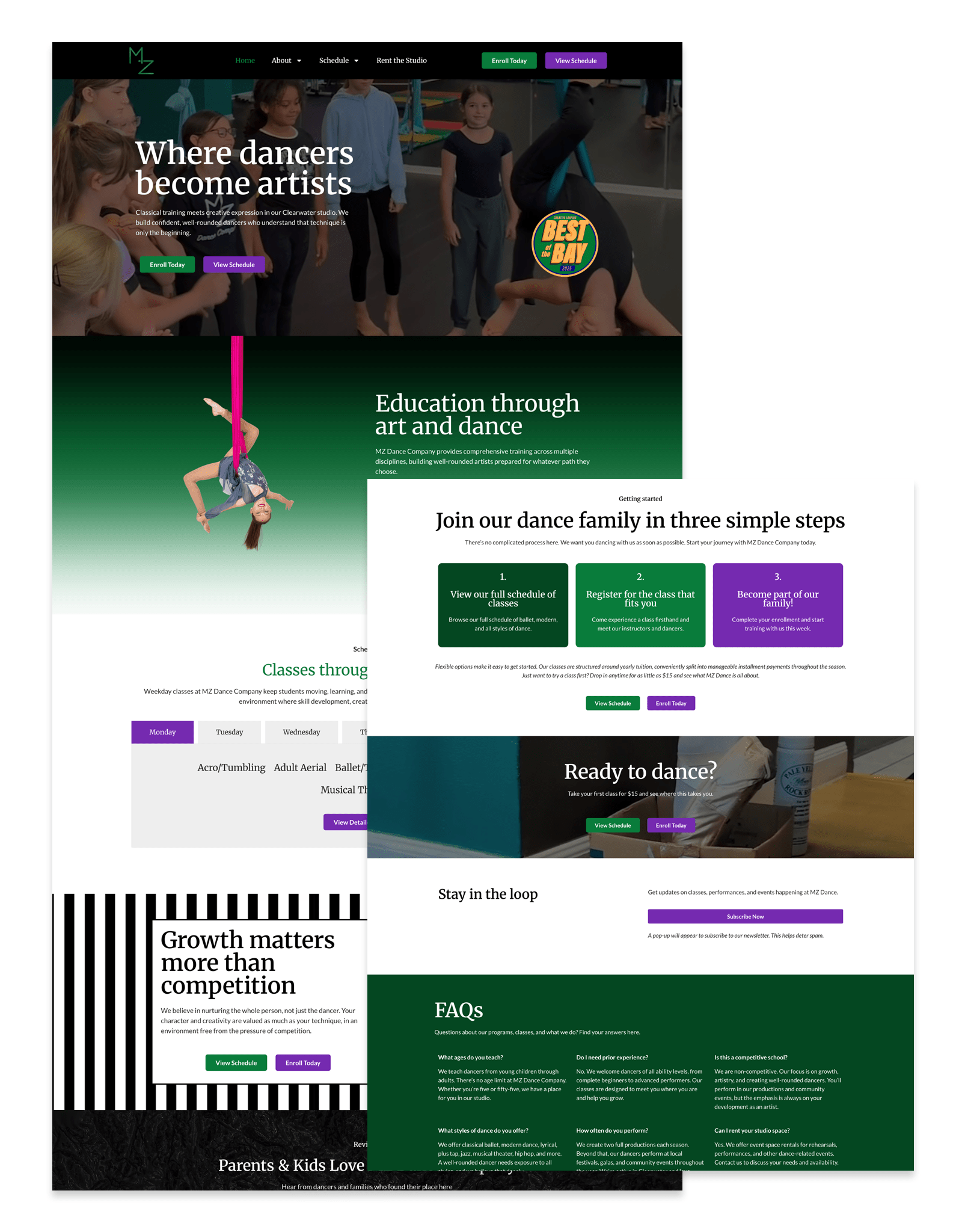 MZ Dance Studio new website