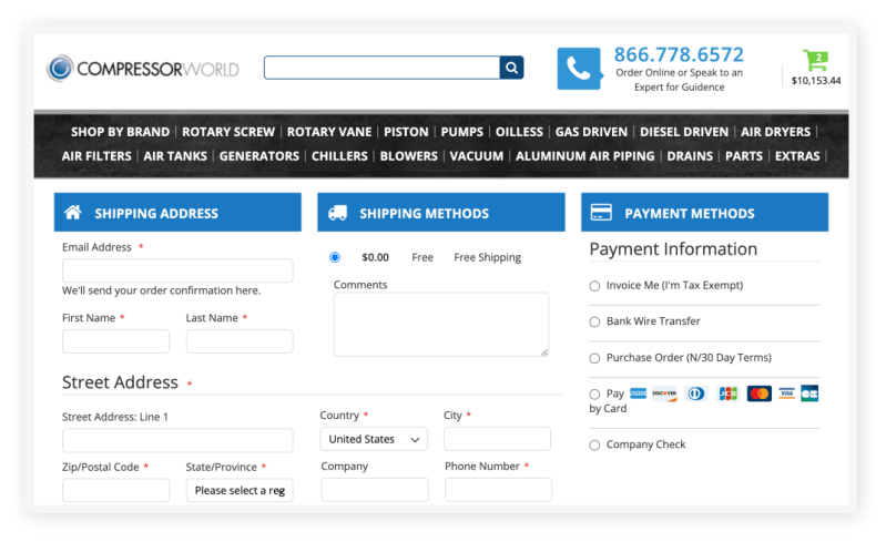 One-page checkout customization with multiple shipping options