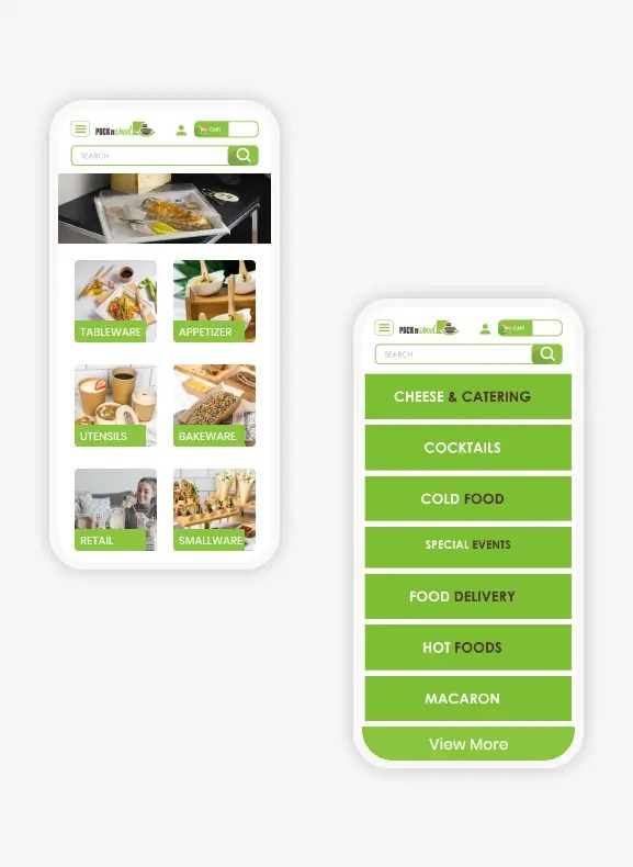 PacknWood Mobile-First design
