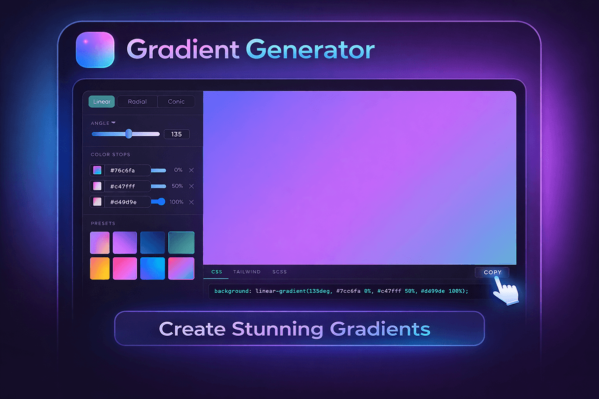 CSS Gradient Generator: OKLCH, Layers, Grain & Animation